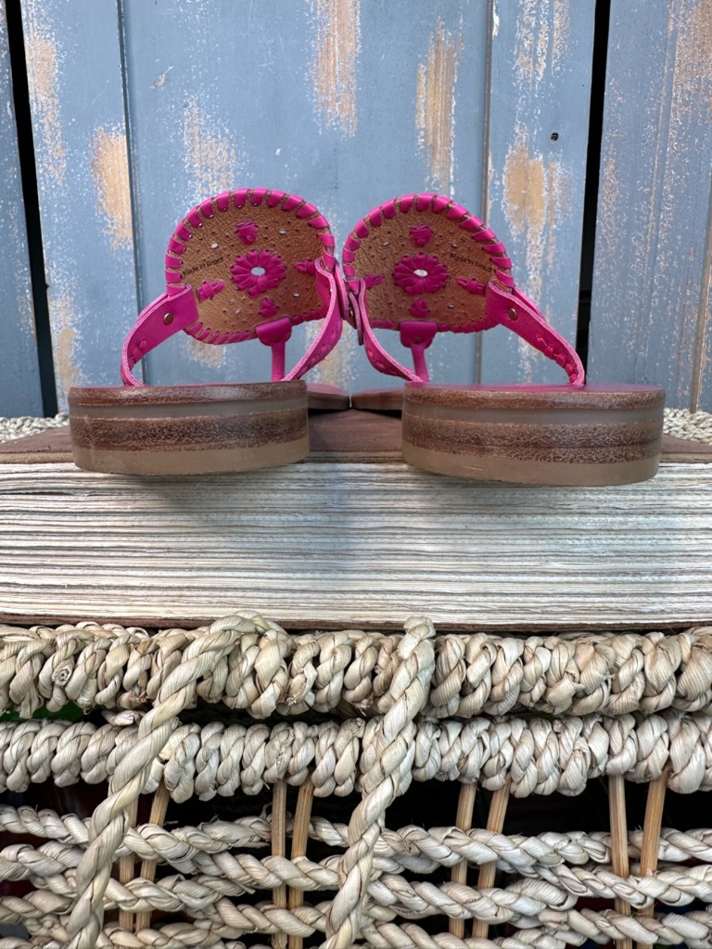 Jack Rogers Georgica Leather Sandals Magenta Sz 7 - Picture 6 of 16